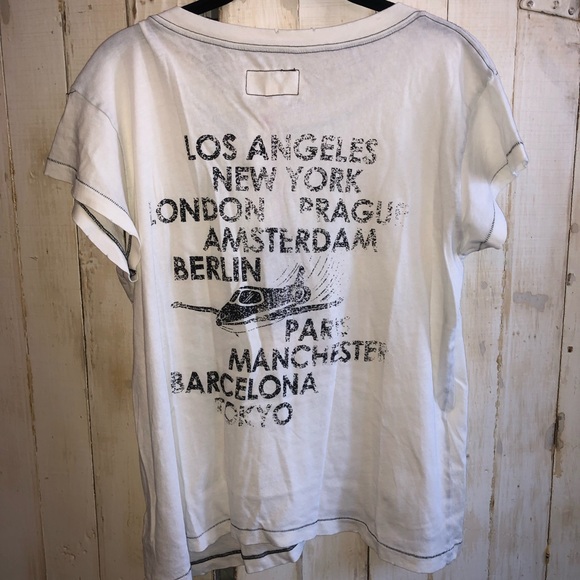 Current/Elliott  The Crew Neck in Dirty White Live - Picture 6 of 8